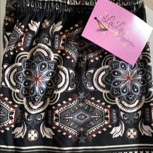 Leggings - black grey burgundy cream